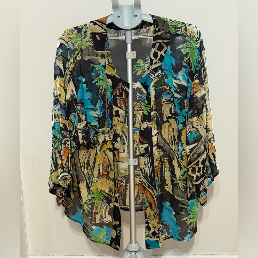 Vintage Chico's 100% Silk Coverup - Picture 2 of 10